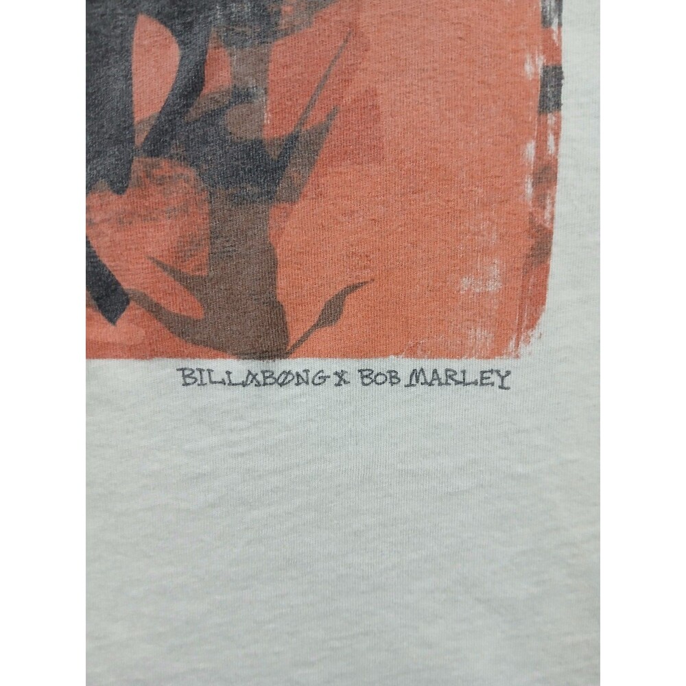 Billabong x Bob Marley Graphic T-Shirt Mens L Large Organic Cotton Rasta Colors - Picture 2 of 14